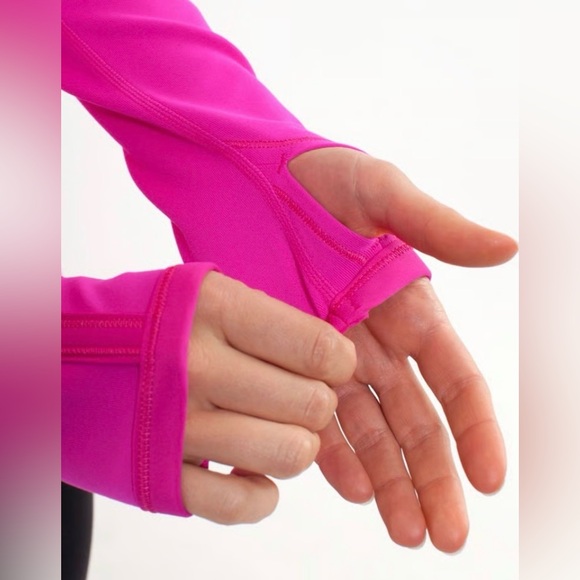 Lululemon Paris pink pure balance long sleeve full zip logo jacket thumb holes 6 - Picture 6 of 7